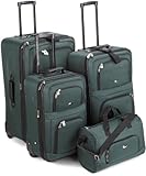 Pierre Cardin Luggage Nouveau Set, Green, One Size