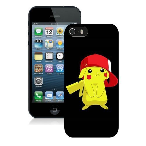 Iphone 5S Case,Pokemon Popular Cute And Funny Pikachu 33 Black Iphone 5S Screen Phone Case Fashion and Newest Design