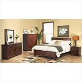 Bundle-63 Canyon Low Profile Bedroom Set in Medium Brown Size: Full
