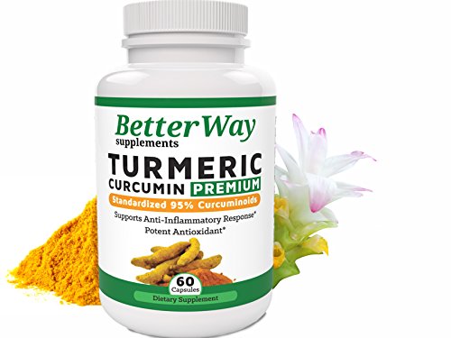 ORGANIC TURMERIC CURCUMIN SUPPLEMENT best Inflammation Tumeric Supplement or pills plus more Curcumin Extract with Bioperine Piperine Black Pepper in Easy to Swallow Capsules by BetterWay Supplements