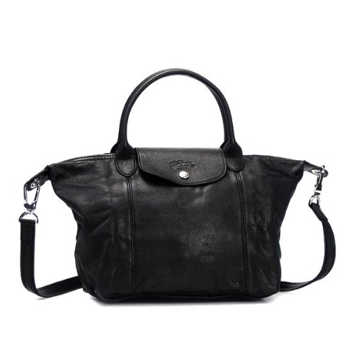 (ロンシャン) LONGCHAMP LE PLIAGE CUIR SAC PORTE MAIN 斜め掛けバッグ #1512 737 001 BLACK 並行輸入品 画像