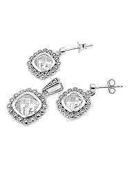 Sterling Silver Set With Marcasite - Rhodium