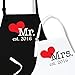Mr. And Mrs. Aprons Est. 2016 with Heart Wedding Gift for Couples Bridal Shower Engagement Anniversary