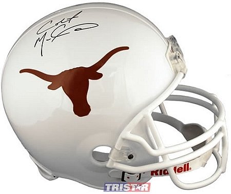 Colt Mccoy Autographed/Hand Signed Texas Longhorns Replica Full Size Helmet