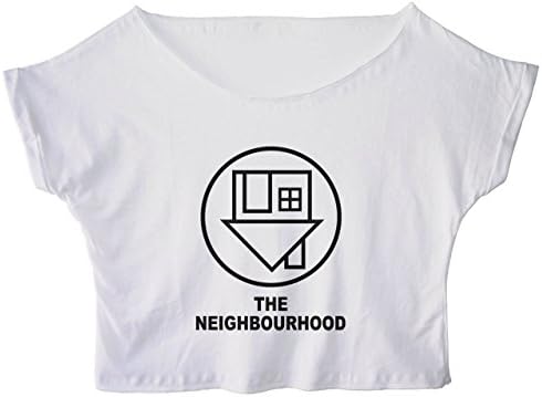 Onside Women's The Neighbourhood Band Crop Top NBHD Logo Tee Shirt White