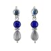 Sterling Silver Blue Topaz Post with Lapis Dangle Earrings by Sajen