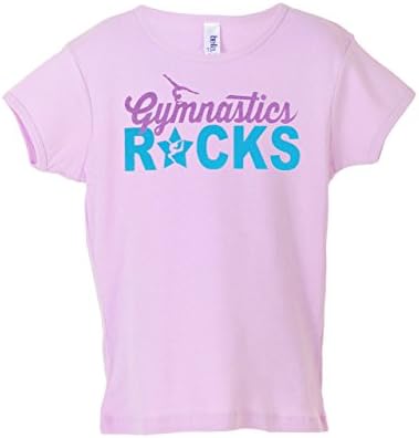 Activewear Apparel Big Girls 'Gymnastics Rocks' T-shirt (14-16 (Large), Lavender)