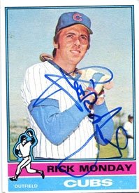 Rick Monday Autographed 1976 Topps Card