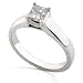 1/2carat Princess Cut Diamond Solitaire Ring in 14K White Gold (GH/I1-I2)