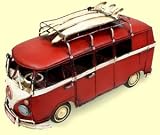 Red Volkswagen van, 32x19x12 cm Blechminiatur