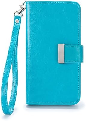 IZENGATE Alcatel One Touch Fierce 2 Wallet Case - Executive Premium PU Leather Flip Cover Folio with Stand (Turquoise Blue)