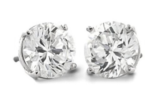 0.50 Ct E/VS Round Diamond 14K Gold Stud Earrings