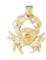 Dazzlers Solid 14 karats Gold Crab Charm Pendant available in three colors from jewelsberry (weights: 2.8 grams only)
