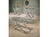 IMAGE OF Glass Top 3pc Coffee/End Table Set #AC 017846