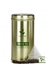 Veria 100% Organic Cranberry Lime Tea (16 Count Sachet Tea Bags)