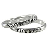 Sterling Silver Know Thyself Spiritual Inspirational Ring for men or women (sz 4-15)