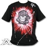 Artistik World - Red Skull DJ T-Shirt, schwarz
