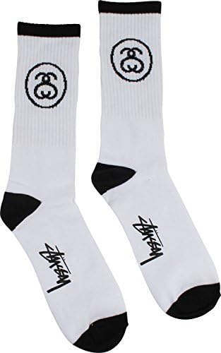 Stussy - Mens Ss Link Crew Socks, Size: O/S, Color: White