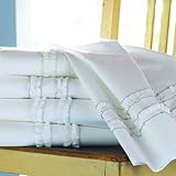 Peacock Alley Luxury Linens Flamenco 400-Thread-Count Percale 100-Percent Long Staple Cotton King Pillow Cases, White