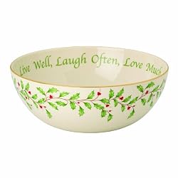 LenoxHolidayLiveWell,LaughOften,LoveMuchServeBowl