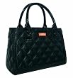 Sachi Fashion Insulated Lunch Bag, Black Quilted