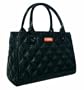 Sachi Fashion Insulated Lunch Bag, Black Quilted