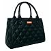 Sachi Fashion Insulated Lunch Bag, Black Quilted