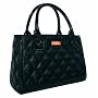 Sachi Fashion Insulated Lunch Bag, Black Quilted