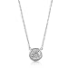 Sterling Silver Round Cubic Zirconia CZ Solitaire Pendant Necklace