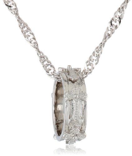 The Vatican Library Collection Silver-Tone Cross Ring Pendant Necklace, 16