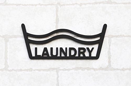 Door Sign Made Of Birch, "Laundry" / Small Size 5.8" x 2.5"x 0.1T, 10 Design Type 10 Type, Dress Room, Bed Room, Bath Room, Kitchen, Study Room, Laundry, Kids Room, Office, Toilet, Play Room (Laundry)