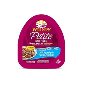 Wellness Petite Entrees Small Breed Shredded Medley Grain Free Braised Lamb & Venison Natural Wet Dog Food, 3-Ounce Cup (Pack of 24) Wellness Petite Entrees Small Breed Shredded Medley Grain Free Braised Lamb & Venison Natural Wet Dog Food, 3-Ounce Cup (Pack of 24)