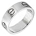 Stainless Steel Designer Screw Head Love Wedding Ring Silver Finish,Sizes 5 - 10