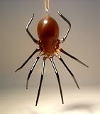 Blown Glass Art Animal Insect Figurine Brown Hanging Spider Ornament