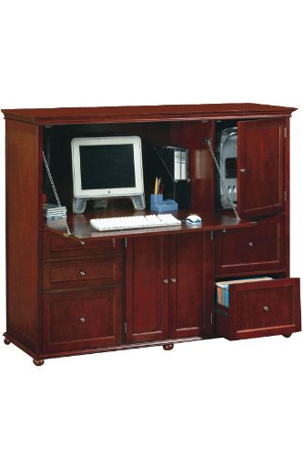 Hampton Bay Office Center With 3 File Drawers, FIVE-DRAWER, HAZEL BROWN