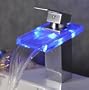 Single Handle Color Changing LED Waterfall Bathroom Sink Faucet (Chrome Finish)