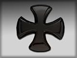 Silver Star "Maltese" Black Metal Belt Buckle
