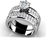 14k White Gold, Double Row Channel Bridal Set, 1.34-2.09 ct. (Color: HI, Clarity: SI2)