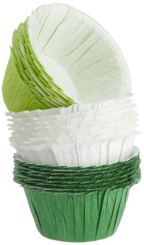 Wilton Assorted Green Ruffled Baking Cups, 24 Count