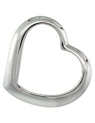 Beautiful Sterling Silver Classic Valentine Floating Heart, 5/8 in. X 3/4 in.