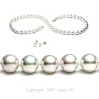 AAA Quality 18 Inch Round 7.5-8.0mm White Akoya SaltWater Cultured Pearl Necklace & Earrings Set