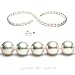 Jewelry : AAA Quality 18 Inch Round 7.5-8.0mm White Akoya SaltWater Cultured Pearl Necklace & Earrings Set