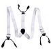 HDE Suspenders for Men Y-Back Button End Adjustable Heavy Duty Design Dress Suspender (White)