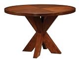 Modus Furniture Hudson Round X Base Dining Table, Mocha