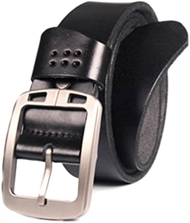 Fashion Harbor 100% Cowskin Mens Cowboy Soft Glaze Belt (M, Black)