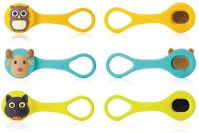 Bone Collection Q Cord Ties / Wire Organiser (Cell Phone and Electronic Devices Accessory), Set C (Owl, Dear, Cat)