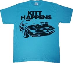 Knight Rider KITT HAPPENS Bright Blue T-Shirt Tee