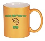 Please, Don't Feed The Geek Coffee Mug Metallic Gold 11 oz