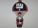 NEW YORK GIANTS 5 1/2" tall and 3" wide Blown Glass Parachuting Santa CHRISTMAS ORNAMENT