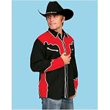Cowboy Baron Red and Black Retro Western Shirt by Scully by AJ's Western Wear